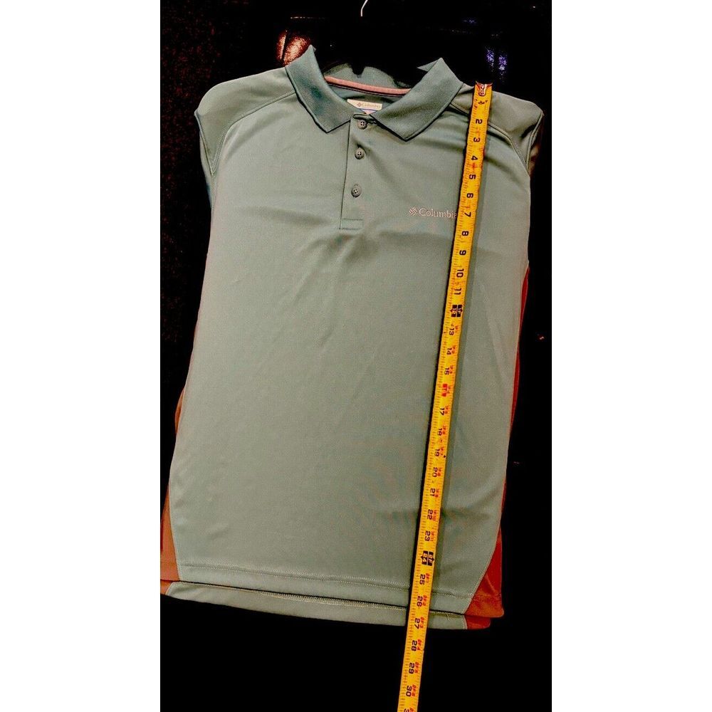 Columbia Short Sleeve Polo Men's Sz L Omni- Shade Gray & Green - Picture 6 of 7